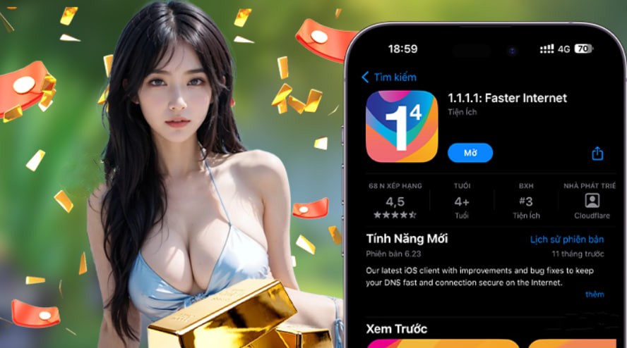 Hình ảnh quảng cáo của okfun hiển thị nền tảng và các lợi ích