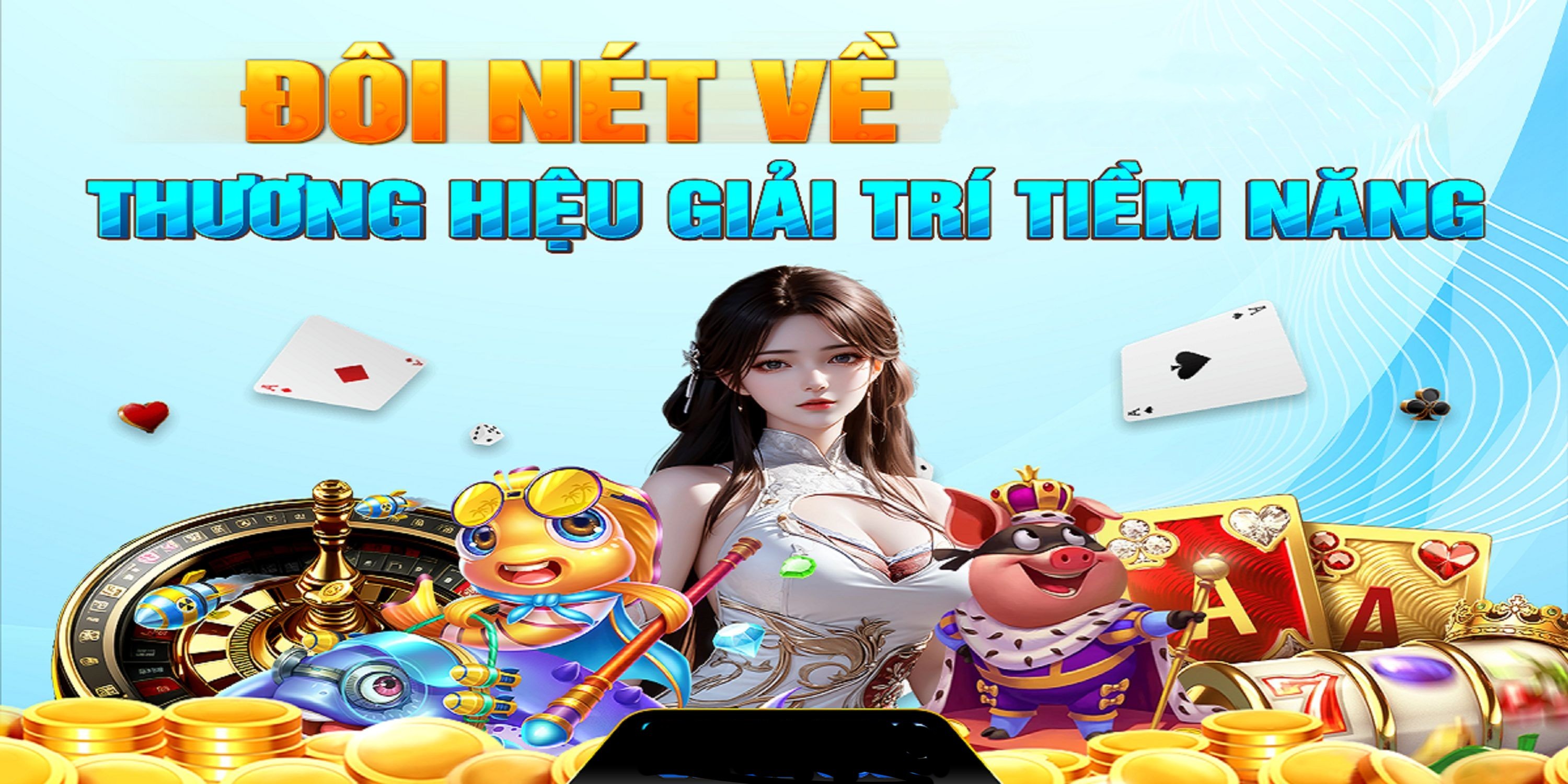 Hình ảnh quảng cáo của okfun hiển thị nền tảng và các lợi ích